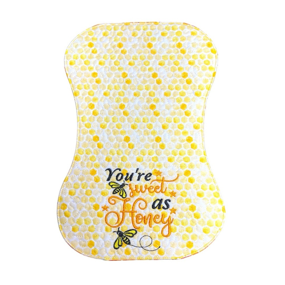 Hand Crafted Flannel Burp Cloth Contoured Padded Fabric Quilted Reversible - Picture 8 of 10